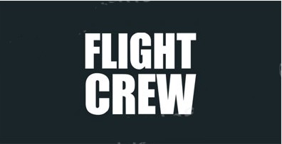 Flight Crew Handle Wrap dark blue with white 'FLIGHT CREW'  HAN102