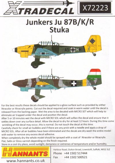 Junkers Ju-87B-1 /K/R X72223