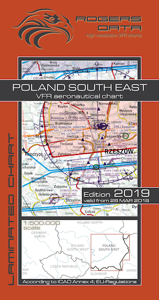 VFR aeronautical chart Poland South East 2019 ROGERS-POL-SE