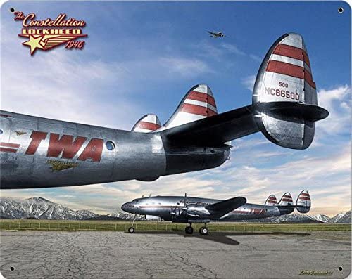 TWA (Trans World Airways) Lockheed Constellation 1946 metal poster YD8811EI