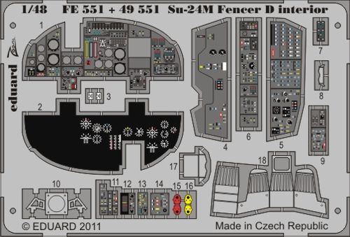 Detailset Suchoi Su24M Fencer D Interior Self Adhesive (Trumpeter) FE551