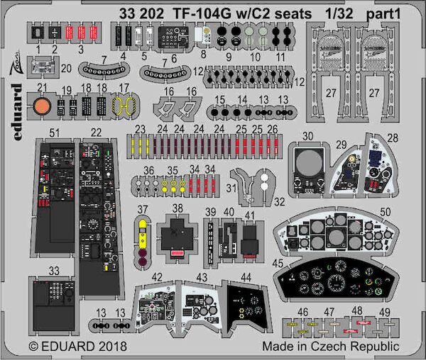 Detailset Lockheed TF104G Starfighter with C2 Seats (Italeri) E33-202