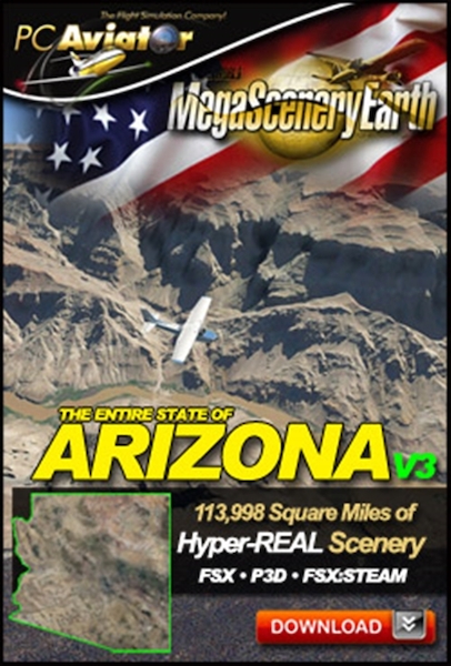 Mega Scenery Earth Version 3, Arizona. (Download version) DL-MSEV3-AZ