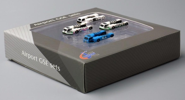 Airport GSE Sets (Push Back Tug 4 in set, 1xEVA Kitty,1xEVA Kitty Pink,1xKLM,1xBlank) JCGSE005