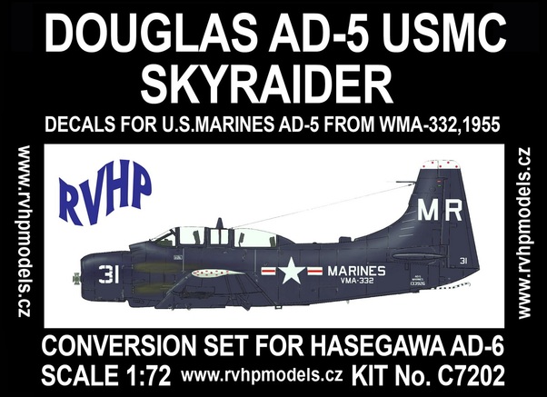AD5 Skyraider (USMC), conv. for Hasegawa AD-6 C7202