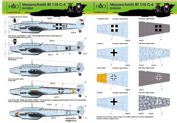 Messerschmitt Bf110G-4 (HU M-107, + 2 Luftwaffe) HAD48094