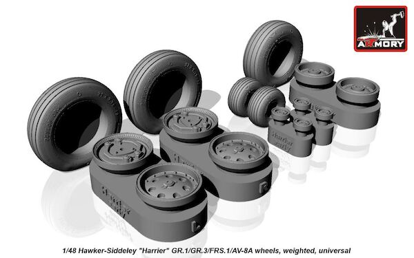 Harrier GR1/GR3/FRS1/AV8A Wheel set (Weighted) AR AW48403