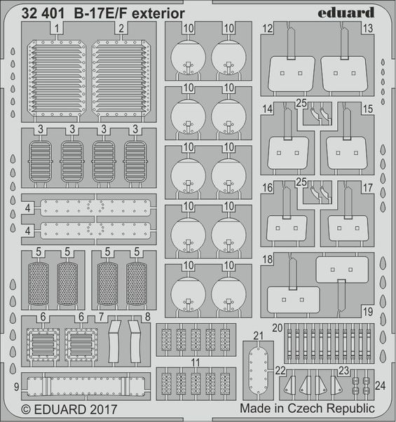 Detailset Boeing B17E/F Flying Fortress Exterior (HK Models) E32-401