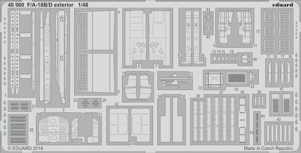 Detailset F/A18D Hornet exterior (Kinetic) E48-960