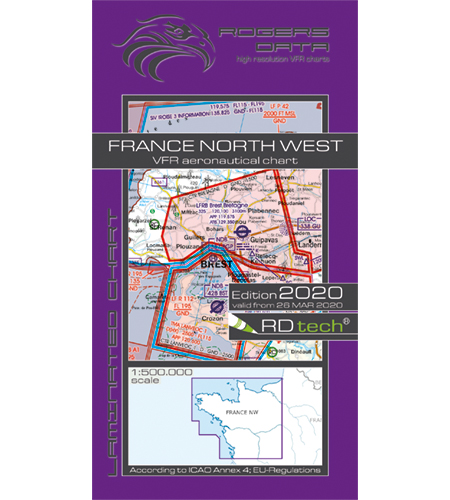 VFR aeronautical chart France Northwest 2020 ROGERS-FR-NW
