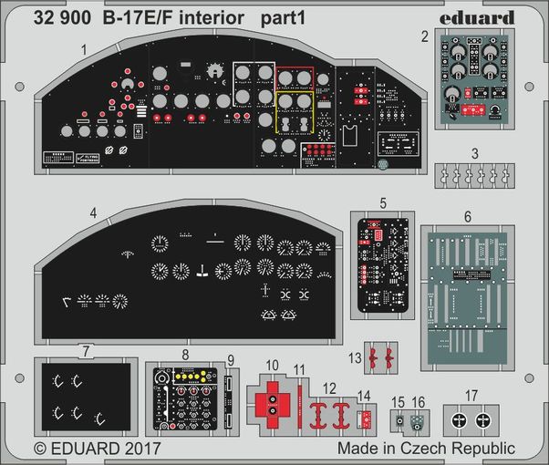 Detailset B17E/F Flying Fortress Interior (HK models) E32-900