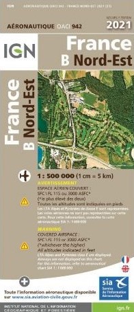 ICAO chart France 942 North East (Nord-Est) Edition 2021 IGN-942