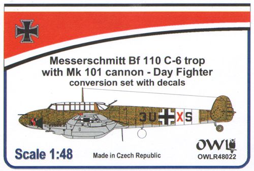 Messerschmitt Bf110C-6 trop with MK101 Cannon Dayfighter with Decals (Eduard) OWLR48022