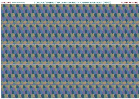 5 colour lozenge full pattern width for upper surfaces (faded) (White decal) ATT32073