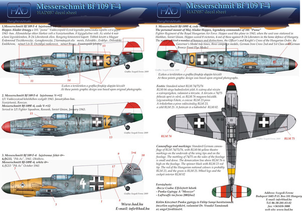 Messerschmitt Bf109F-4 part 2 (Hungarian Air Force, Luftwaffe) HAD72087