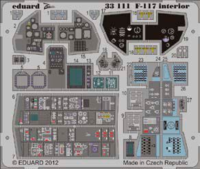 Detailset F117 Stealth Cockpit Interior Self Adhesive (Trumpeter) E33-111