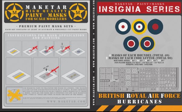Royal Air Force Hurricane roundels, fin flashes and code letters MM48045