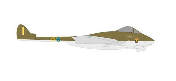 De Havilland Vampire J 28B R. Swedish AF F15 Hälsinge AF Wings 580625