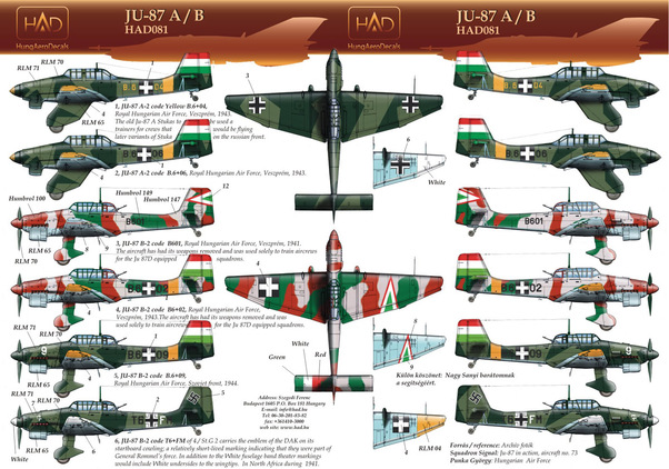 Junkers Ju87A/B Stuka (Hungarian AF, Luftwaffe) HAD48081