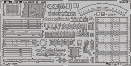 Detailset Mikoyan MiG21Bis Fishbed exterior (Eduard) E48-718