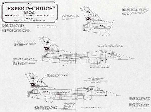 F16 Fighting Falcon (147FIG Texas ANG) 48-30