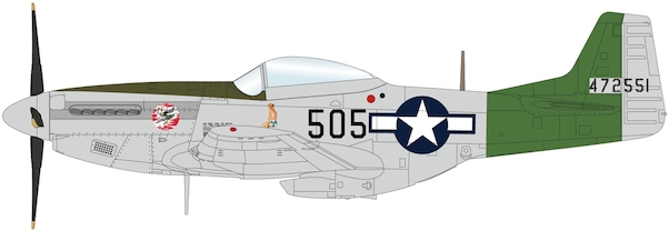 P51D Mustang (USAAF, Capt. Abner M. Aust, Jr. 457th FS, 506th FG, 7th AF, Iwo Jima, 1945) HA7743B