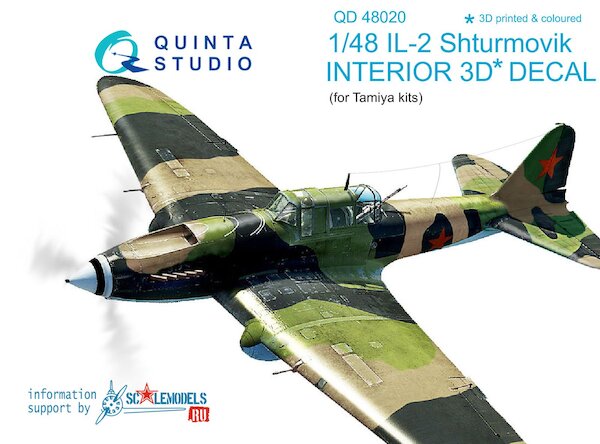 Ilyushin IL2 Shturmovik Interior 3D Decal for Tamiya QD48020