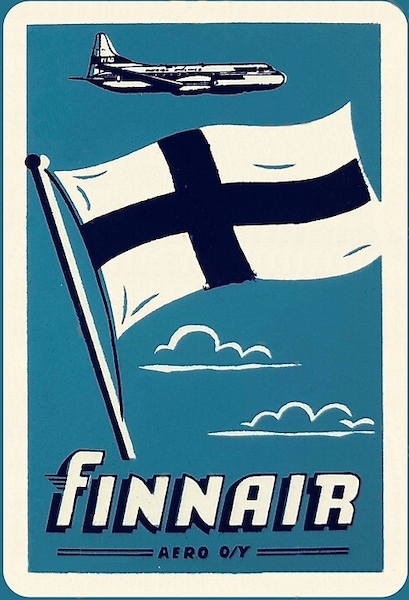 Finnair AERO O/Y Vintage metal poster metal sign  V4-FINNAIR