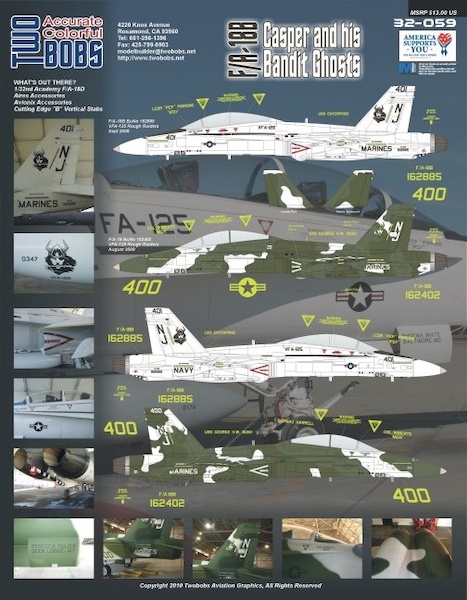 McDonnell Douglas F/A18B Casper and His Bandit Ghosts TB32-059