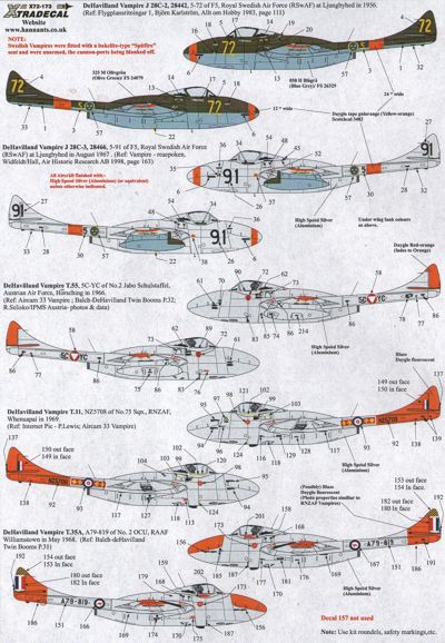 De Havilland Vampire T.55 Overseas Operators Part1 X72173
