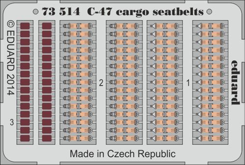 Detailset Douglas C47 Dakota Cargo Seatbelts (Airfix) E73-514