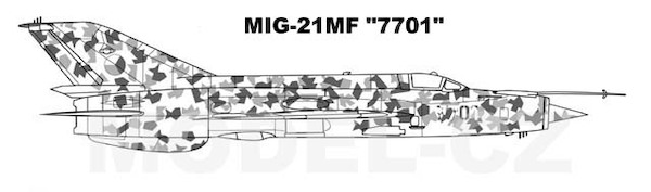 Mikoyan MiG21MF (7701 Czech AF) Masking foil MCZM4801