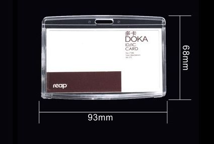 High Quality Transparent Horizontal Style Acrylic Badge Holder (ID-card holder) ID card horizontal