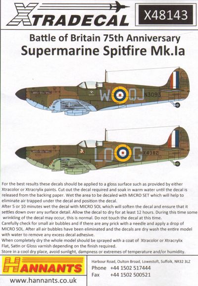 Supermarine Spitfire Mk.Ia Battle of Britain 1940 Pt.1 X48143