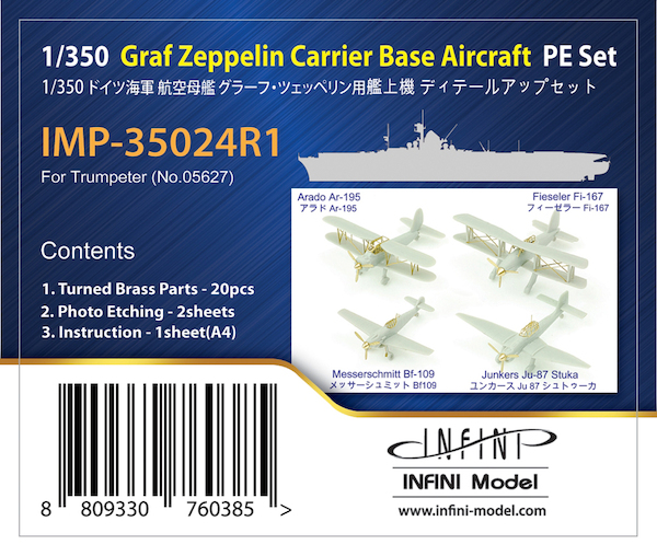 German Aircraft Carrier Graf Zeppelin Base Aircraft P/E set  IMP-35024R