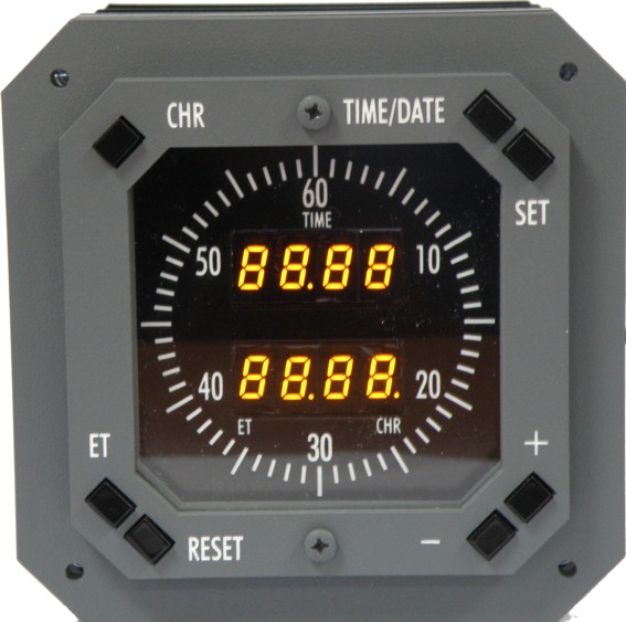 B737 Chronometer orange digits. 2M33