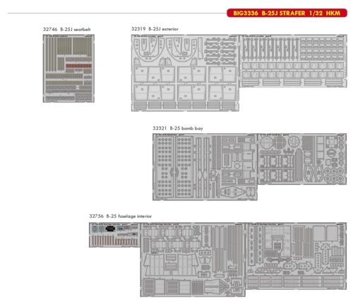 Detailset North American B25J Mitchell Strafer (HK Model) BIG3336