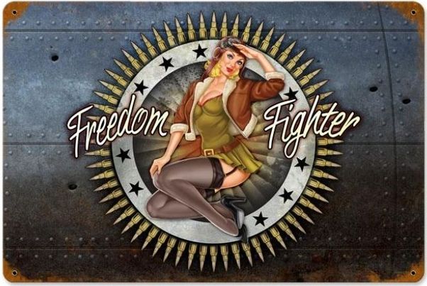 Freedom Fighter Metal Sign - pinup PTS-LETH073