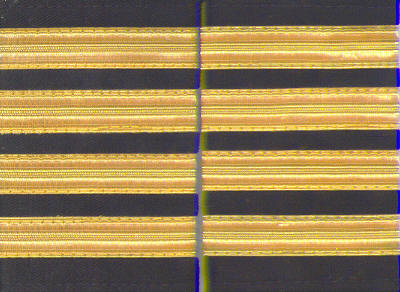 Set of two 4 gold bar Epaulettes with black background. ( 13 mm bar) 4BARGOLD