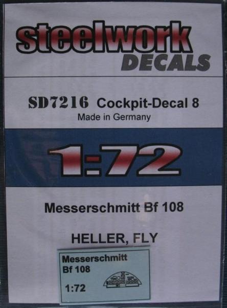 Decal Messerschmitt Bf108 Cockpit sd7216