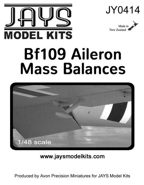 Messerschmitt BF109 Aileron Mass Balances (3 sets) jy0414