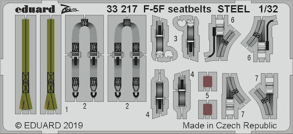 Detailset Northrop F5F Tiger Seatbelts (Kitty Hawk) E33-217