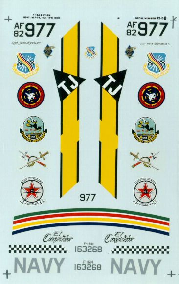 32-058 F16A/N Falcons (USN,401TFW) 32-058