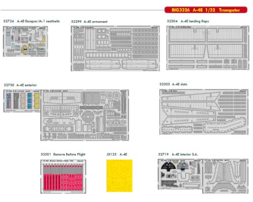 Detailset Douglas A4E Skyhawk (Trumpeter) BIG3326