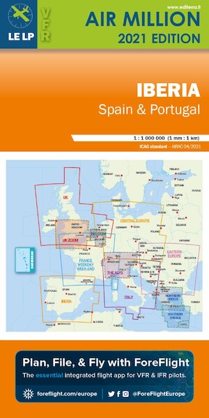 Iberia: VFR Chart Spain and Portugal Air Million 2021 3760249830284