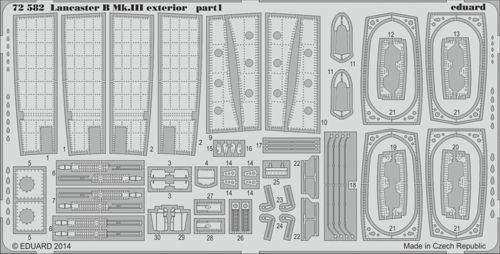 Detailset Lancaster B MKIII exterior (Airfix) E72-582