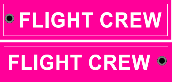 Keyholder with FLIGHT CREW on both sides - pink background KEY-FC-PINK