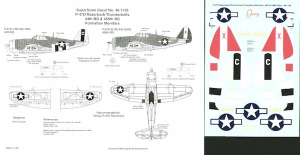 48-1139 P47D Razorback Thunderbolts (44BG & 458BG Formation Monitors) 48-1139
