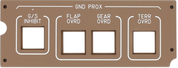 B747 Ground proximity warning system panel. P74B5