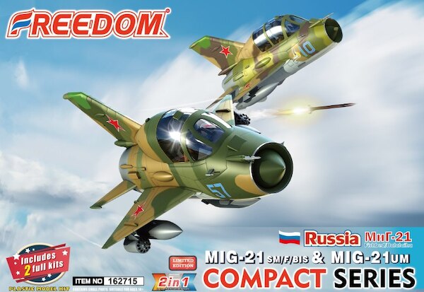 Russian Mikoyan Mig21SM/F/Bis Single Seater and MiG21UM Two Seater fighter Egg Planes (2 kits included) 162715
